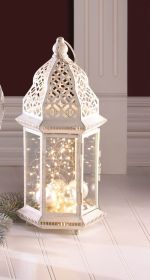 Large Distressed White Lantern