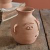 Abstract Face Terra Cotta Jug