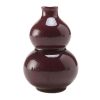 3.4oz Purple Brown Small Wine Jug Gourd Ceramic White Wine Jar Antique Style Empty Flask Flagon