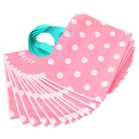 Pink Polka Dot - 48 Pieces Plastic Shopping Bags Boutique Bags Retail Tote Bag