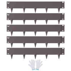 VEVOR Steel Landscape Edging, 5-pack Steel Garden Edging Borders, 39" L x 4" H Strips, Hammer-in Edging Border