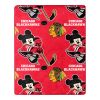 Blackhawks OFFICIAL NHL & Disney's Mickey Mouse Character Hugger Pillow & Silk Touch Throw Set; 40" x 50"