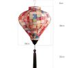 12" Color Matching Grid Chinese Cloth Lantern Traditional Festival Lampshade Decorative Hanging Paper Lantern