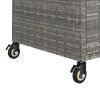 Bar Cart with Drawer Gray 39.4"x17.7"x38.2" Poly Rattan