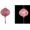 12inch Red Cotton Flower Chinese Cloth Lantern Decorative Round Hanging Paper Lantern Festival Decoration