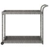 Bar Cart Gray 39.4"x17.7"x32.7" Poly Rattan