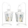 White Railroad Candle Lanterns