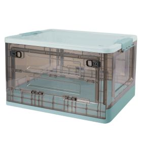 Stackable Storage Box with Wheels (Color: Blue)