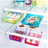 Refrigerator Pull out Bins - Hanging Retractable Fridge Shelf - Fridge Drawer - Storage Organizer Box